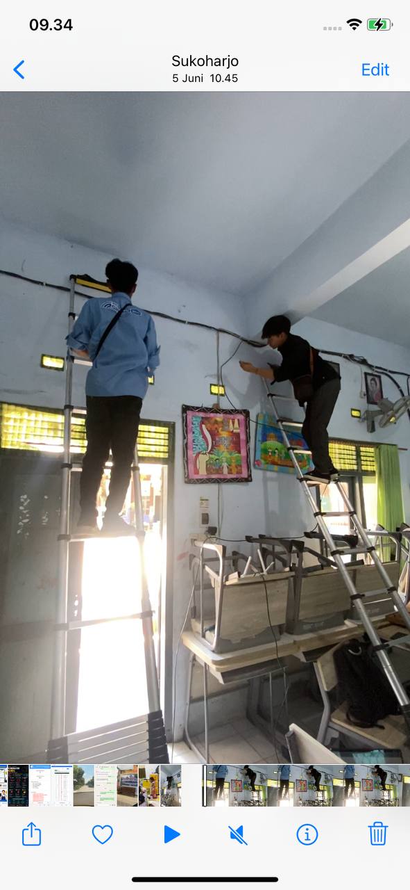 Pemasangan Access Point WiFi High Speed SMP N 3 Rembang